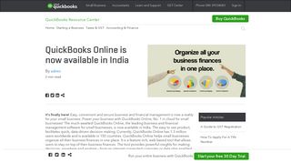 QuickBooks Online is now available in India - QuickBooks
