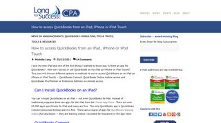 How to access QuickBooks from an iPad, iPhone or iPod Touch - Long ...