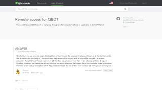 Remote access for QBDT - QuickBooks Learn & Support