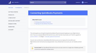 Connecting QuickBooks Payments - BigCommerce Support