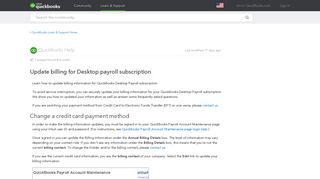 Update billing for Desktop payroll subscription - QuickBooks Learn ...
