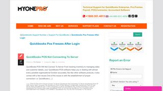Quickbooks Pos Freezes After Login | Intuit Help Desk Team - MyOnePro