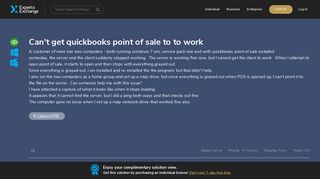 Can't get quickbooks point of sale to to work - Experts Exchange