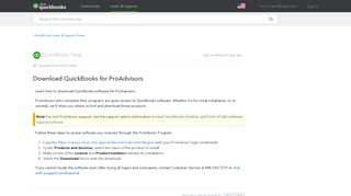 Download QuickBooks for ProAdvisors - QuickBooks Learn & Support