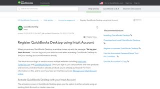 Register QuickBooks Desktop using Intuit Account - QuickBooks ...
