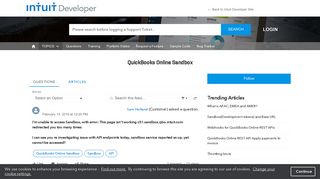 QuickBooks Online Sandbox - Intuit Developer Forum