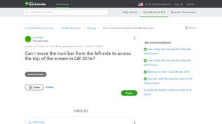 Can I move the Icon bar from the left side to across the ... - QuickBooks