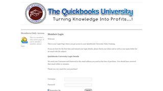 Customer Login Page - Quickbooks University Training Tutorials