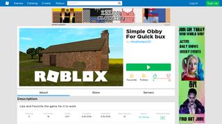 Simple Obby For Quick bux - Roblox
