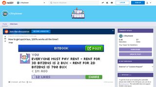 How to get quick bux, 100% works all the time!! : tinytower - Reddit