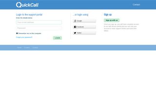 Login to the support portal - QuickCall