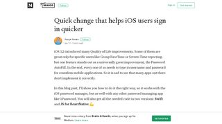 Quick change that helps iOS users sign in quicker – Brains & Beards