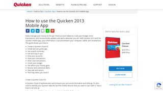 How to use the Quicken 2013 Mobile App | Quicken