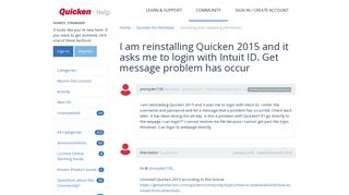 I am reinstalling Quicken 2015 and it asks me to login with Intuit ...