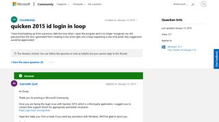 quicken 2015 id login in loop - Microsoft Community