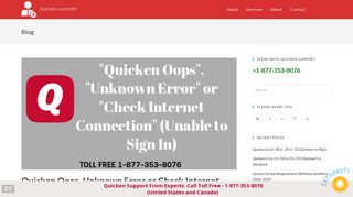 Quicken Oops, Unknown Error or Check Internet Connection (Unable ...