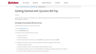 Getting Started with Quicken Bill Pay* | Quicken