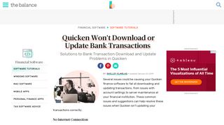 Quicken Won't Download or Update Bank Transactions - The Balance