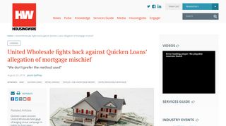 United Wholesale fights back against Quicken Loans' allegation of ...