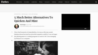 5 Much Better Alternatives To Quicken And Mint - Forbes