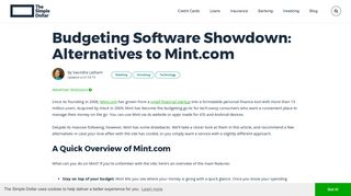 Budgeting Software Showdown: Alternatives to Mint.com - The Simple ...