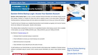 Quicken Online Backup Login: Access Your Quicken Account