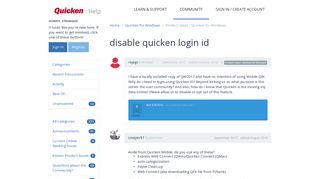 disable quicken login id | Quicken Customer Community - Get ...