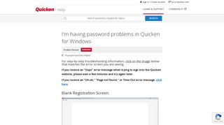 I'm having password problems in Quicken for Windows