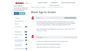 Blank Sign-In Screen — Quicken - Quicken Community