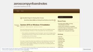 Quicken 2016 on Windows 10 Installation | zeroscompynfoandnotes