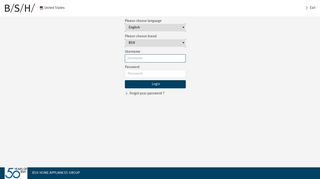 BSH Login Page United States