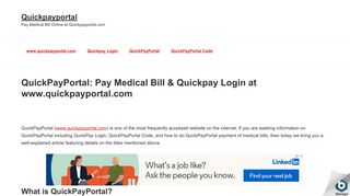Quickpayportal | Pay Medical Bill Online at Quickpayportal.com