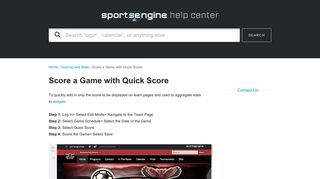 SportsEngine | Score a Game with Quick Score