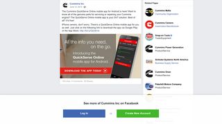 Cummins Inc - The Cummins QuickServe Online mobile app for ...