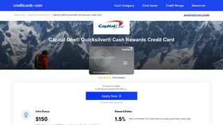 Capital One® Quicksilver® Cash Rewards Credit Card - Apply Online