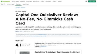 Capital One Quicksilver Review: A No-Fee, No-Gimmicks Cash Card ...