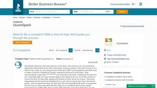 QuickSpark | Complaints | Better Business Bureau® Profile