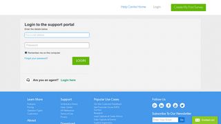 Login to the support portal - QuickTapSurvey