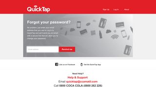Forgot your password? - QuickTap