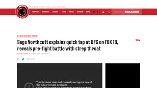Sage Northcutt explains quick tap at UFC on FOX 18, reveals pre-fight ...