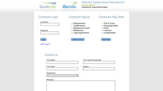 Contractor Login - QuickTate : Transcribers
