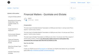 Financial Matters - Quicktate and iDictate – Quicktate