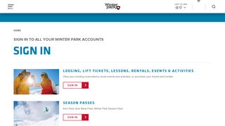 Sign In For All Accounts Related To Winter Park Resort
