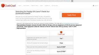 Payday UK Loans - Apply at QuickQuid for Short Term Loans
