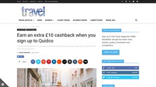 Earn an extra £10 cashback when you sign up to Quidco