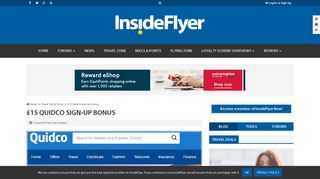 £15 Quidco sign-up bonus - InsideFlyer UK