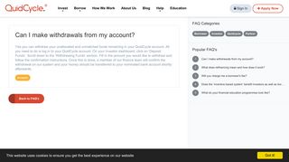 Can I make withdrawals from my account? - QuidCycle