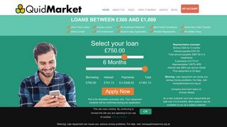 QuidMarket | Short term loans | Payday loans | Bad credit £300 - £1000