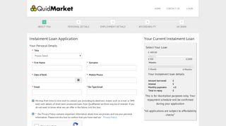 Loan Application Form | QuidMarket Loans – Short Term Loans