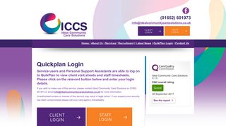 Ideal Community Care Solutions (ICCS) - Quikplan login